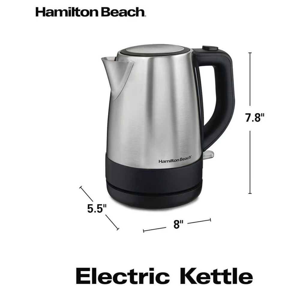 Hamilton Beach Stainless Steel Electric Kettle, Tea & Water Kettle, 1L - Picture 3 of 12